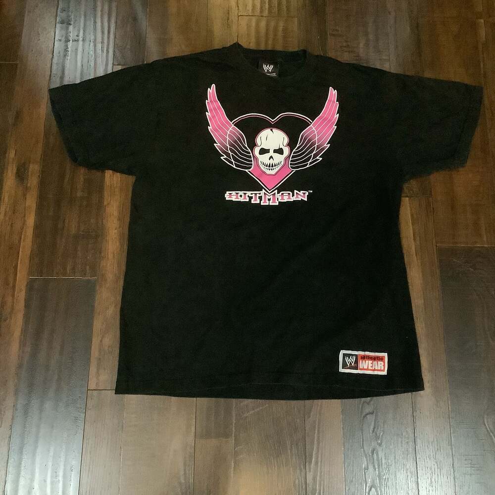 Vintage 2007 WWE Bret The Hitman Hart Heart and Skull Graphic T-Shirt
